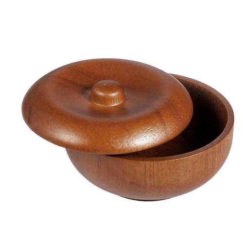 Jabonera de afeitar – Bandeja grande de espuma de madera de 3,82 pulgadas con tapa | Soporte a prueba de polvo para de afeitar, jabonera de afeitar para el cuidado personal en casa, en el baño