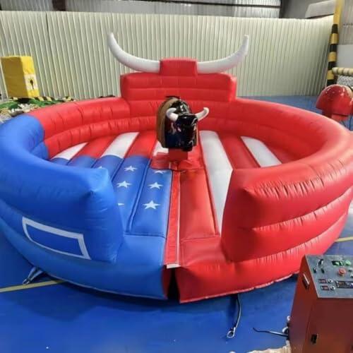 Juego de toro de rodeo inflable mecánico comercial al aire libre para niños y adultos | Máquina mecánica duradera para fiestas y eventos | Rodeo inflable para la venta