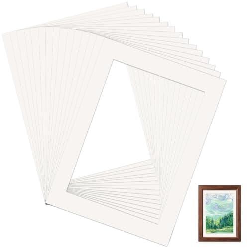 15 Piezas Paspartu a Medida, 21 x 29,7 cm Carton Paspartú, Passepartouts, Passepartout Carton para Fotos, A4 Passepartout Carton Paspartú Blanco, para Cuadros, Fotografías, Impresiones Artísticas