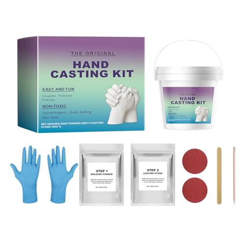 Kit De Fundición Manual Para Parejas | Juego De Moldes De Mano Para Parejas Seguros E Inofensivos | Con Papel De Lija Round, Varilla Para Revolver, Brochetas De Bambú Y Guantes Protectores