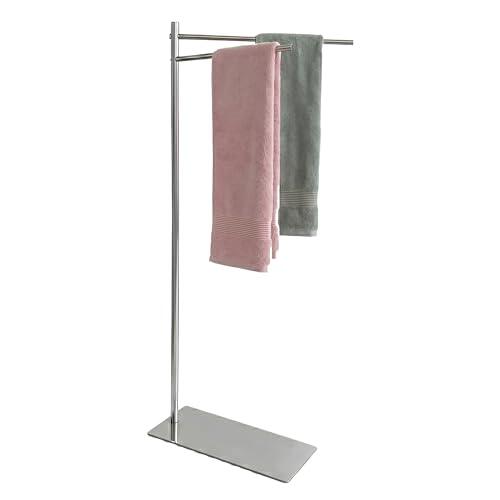 AJIEQAQ Toallero de pie – Toallero de pie con base extra ancha y estable, ahorra espacio – Toallero de baño alternativa a la escalera