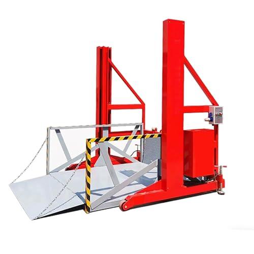 Rampa De Carga Y Descarga Móvil De Alta Resistencia De 2 Toneladas (4409,2 Libras), Dimensiones De La Plataforma 2 * 1,6 M/6,56 * 5,24 Pies(Red)