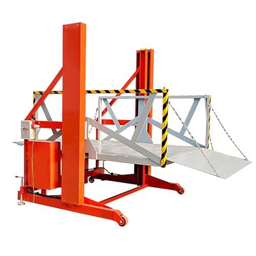 Rampa De Carga Y Descarga Móvil De Alta Resistencia De 2 Toneladas (4409,2 Libras), Dimensiones De La Plataforma 2 * 1,6 M/6,56 * 5,24 Pies(Orange)
