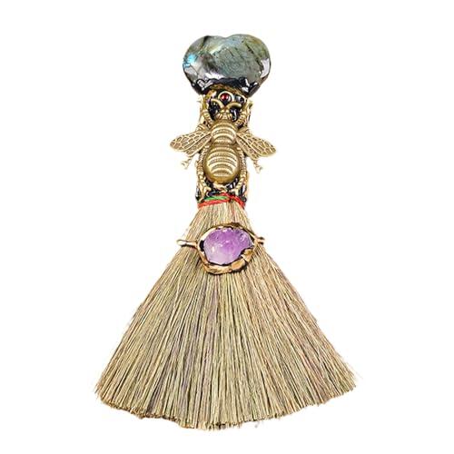 Escoba de altar de brujas - Cepillo de pentagrama en miniatura, de hecho a
