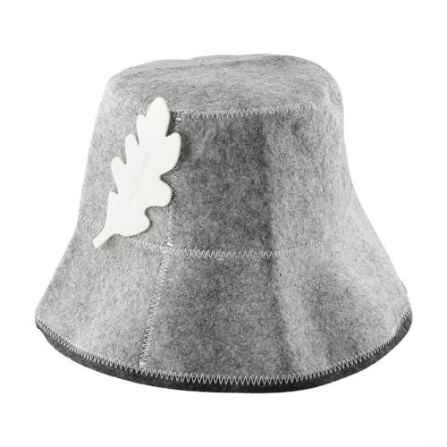 Gorro de sauna unisex de fieltro de pescador con aislamiento y absorción de agua, adecuado para baño, casa y sauna (gris)
