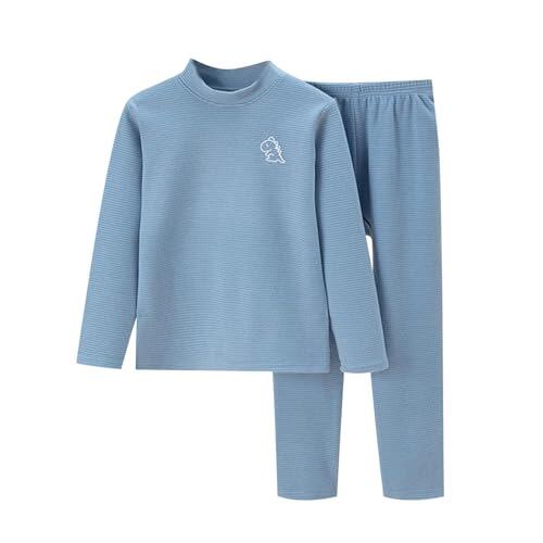 Invierno Niños Ropa Interior Cálido Conjunto de Terciopelo Bebé Niños Grandes Niños Manga Larga Niños Niñas Mock Cuello Casa, azul, 18-24 meses