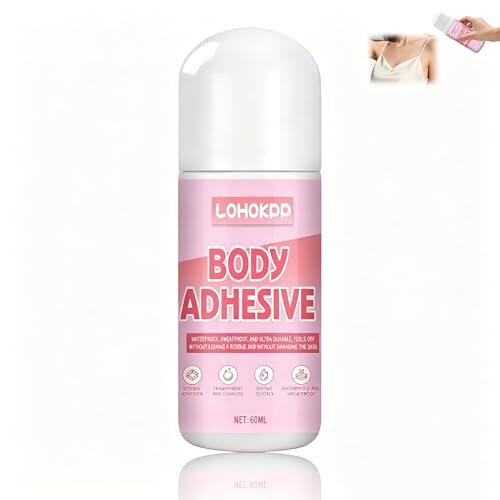 60ml Adhesivo Corporal, Adhesivo Cutáneo, Pegamento Textil, Pegamento Líquido Impermeable, Compacto y Portátil, Pegamentos Para Ropa, Roll On Invisible De Secado Rápido