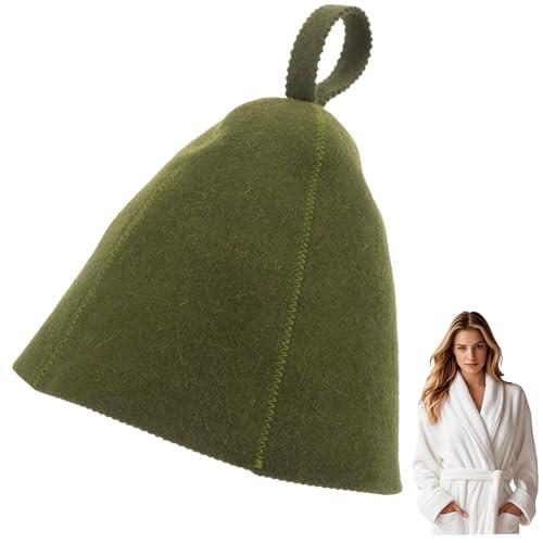 Gorro de Sauna para Mujer, Gorro de Sauna, de Lana Natural para Hombres y Mujeres, aislante ecológico para SPA, baño de Vapor, baño, cómodo, Transpirable, Lana