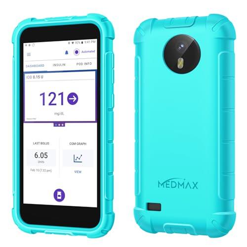 MEDMAX Funda de Silicona para Omnipod 5, Antideslizante Ligera Antichoque Carcasa con Recorte para cámara y Bisel Elevado para Omnipod 5 Device (Solo Funda), (Verde Menta)