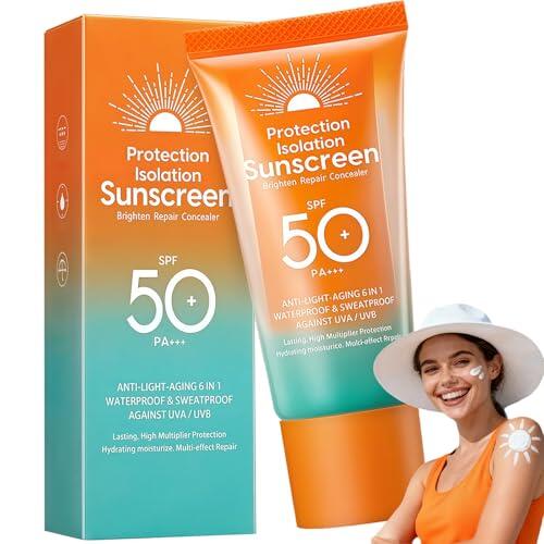 Crema solar facial, loción protector solar leche solar de alta protección solar, crema solar hidratante protector solar leche FPS 50 (1 x 50 ml)