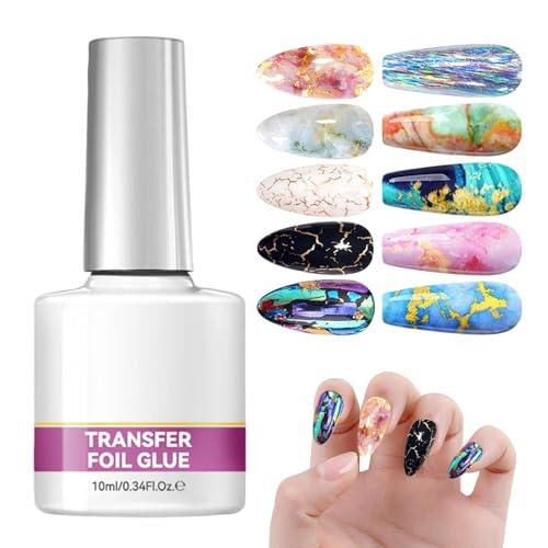 Gel De Transferencia Para Uñas, 10ml Gel Pegamento Foil, Adhesión Fuerte GelTransferencia Requiere Lámpara UV Para Aficionadas A Manicura DIY Diseños Decorativos En Uñas
