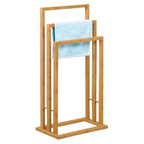 Well Home Toallero de Pie en bambú con 3 Barras 42x24x82cm