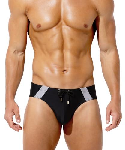 Arjen Kroos Bañador Slip Hombre con Cordón Ajustable, Traje de Baño Cortos Secado Rápido, Bañadores de Natación Bikini Swim Briefs para Piscina Playa