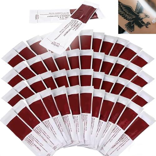 100pcs Crema para Tatuajes Gel Curativo, Unihuby Vitamina A&D Tatuajes de Gel para Microblading Accesorios de Curación Tattoo Aftercare Cream