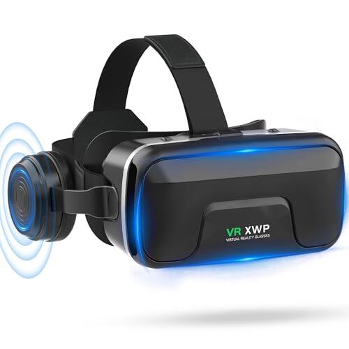 XWP Gafas De Realidad Virtual con Auriculares, Gafas VR 3D Inmersivas para Smartphones, Lentes HD, para Juegos Y Películas, Compatible con iPhone Y Android 4,7–7,2", Regalo De para Amigos Y Familia