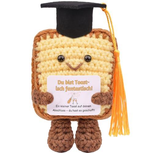 Mwmoeen Divertido regalo de graduación de tostadas para novio, tostadas de punto con sombrero de graduación, examen de amuleto de la suerte, regalos positivos, examen pasado