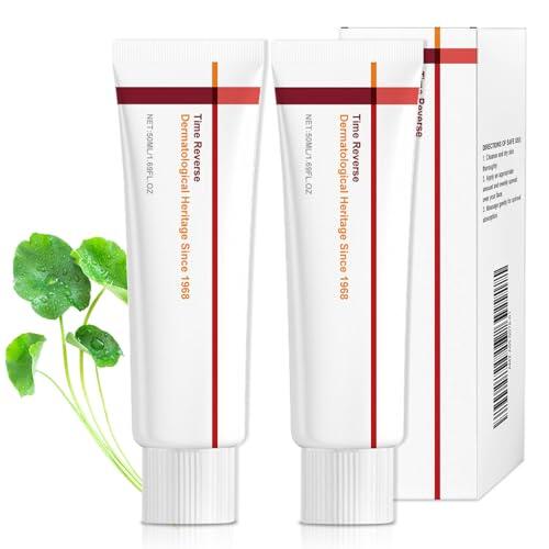 KutaKuta 2 PCS Crema Facial Reparadora Hidratante Centella Time Reverse, Crema Reafirmante Revitalizante Antienvejecimiento Centella Asiatica para Reducir las Líneas, Hidratar, Uniformar el Tono