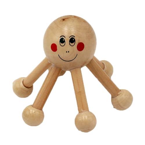 Masajeador de madera de seis piernas - Herramienta corporal en forma de portátil, dispositivo de masaje manual con mango compacto | Equipo útil para la relajación de la cabeza,