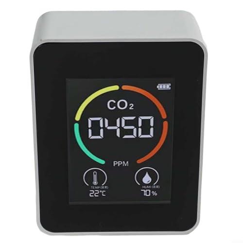 Detector con y humedad para calidad del aire interior - 400-5000 ppm, 0-50°C, 0-99% para RH, USB/batería, LED