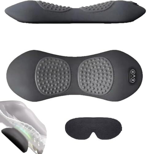 Masajeador de Ciática Eléctrica 3 en 1, Levantamiento De Tracción, Masaje de Vibración y Compresa de Calor,for Cuello, Hombros y Espalda, Soporte Lumbar Ergonómico (Black)