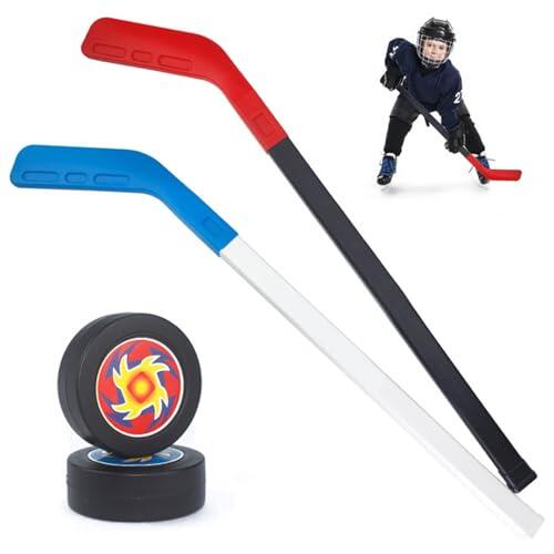 Comebachome Juego de Hockey para niños El Juego de Hockey para niños de PP para Incluye 2 Palos y 2 Pelotas para Campos Interiores y Exteriores, Entrenamiento, Juegos, Adornos de jardín