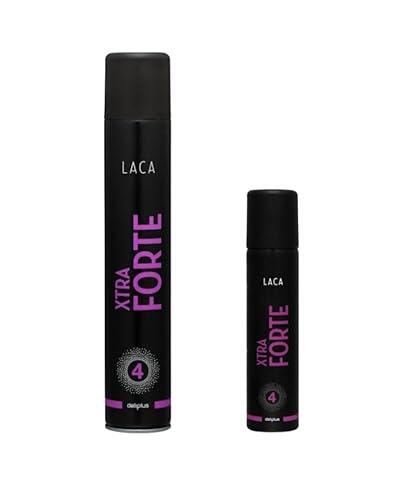 LACA Xtra Forte Pack de Viaje y Hogar, Laca Fijación Fuerte Nivel 4, 75 ml + 400 ml, 2 Unidades