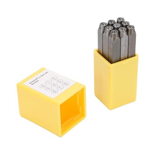 KIMISS Kit de Estampado de Metal para Fabricación de Joyas y Carpintería - Juego de Punzones de Acero Resistente Al Carbono de 40 Cr con Caracteres de 3 Mm (número)