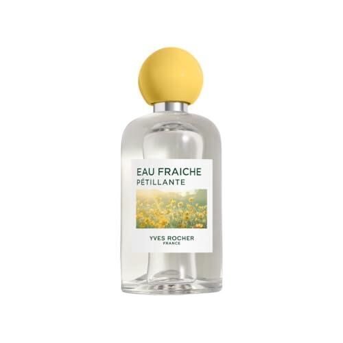 Yves Rocher Agua Fresca Eau Fraîche Pétillante - Eau de Toilette Perfume Fresco – Fragancia Floral Cítrica con Limón y Pimienta Rosa – Vegano y Ligero 100ml - Idea de Regalo