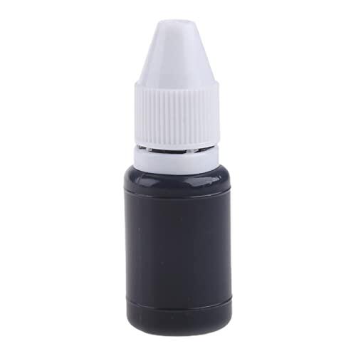 Premium 10 ml negro para proteger sellos tinta de relleno, diseño de puntas de aguja, fácil de usar para la mayoría de los robos de identidad, para rollos de tinta de recarga