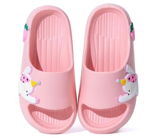 Vunavueya Chanclas de Baño Antideslizantes para Niños y Niñas Sandalias Zapatillas EVA para Baño Playa Piscina Jardín Rosa 30/31 EU