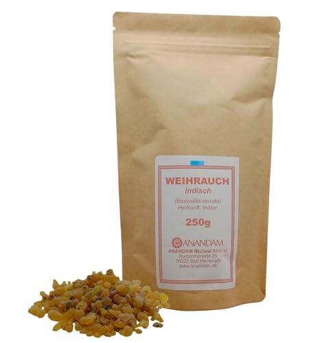 Incienso indio Boswellia serrata, 250 g, 100% natural Peasize Resina de incienso para meditación, yoga y limpieza energética, aroma intenso y picante