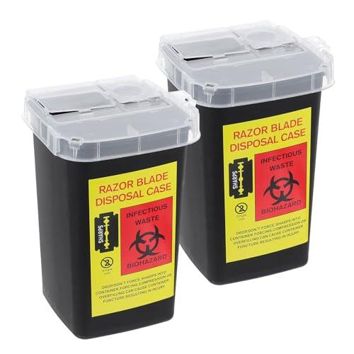 DONFAMDS Caja Portátil para Guardar Cuchillas de Afeitar, Estuche de Plástico Resistente Cierre Seguro, Diseño Compacto 2 Piezas para Almacenamiento y Reciclaje Seguro de Cuchillas Usadas