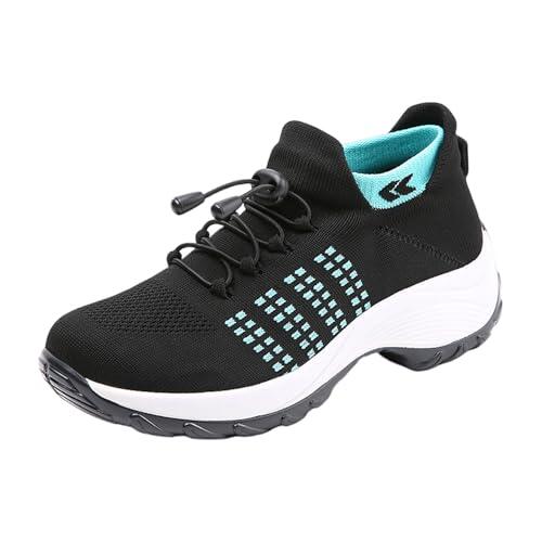 Zapatillas Mujer, Antideslizantes Trekking Elegantes Trainers Deporte Caminar Bambas Zapatillas Mujer, Horma Ancha Senderismo Zapatos Fitness Sneakers Marina 38
