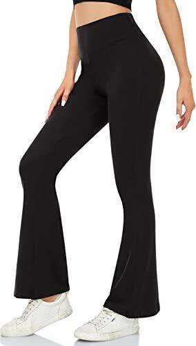 ACTINPUT Pantalones Yoga Mujer Acampanados Cintura Alta Leggings Flare - Control de Barriga Tela Elástica 4 Direcciones Suave Opaco Bootcut Yoga Pants para Pilates Gimnasio Trabajo Casual