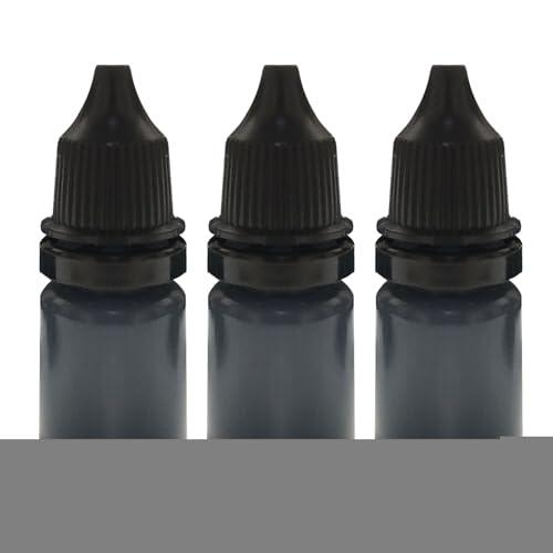 3 unidades de tinta de sello para rellenar almohadillas de tinta, tinta negra, tinta de recarga para sellos, tinta de reemplazo de sello de secado rápido, tinta de sello fácil de usar, 10 ml