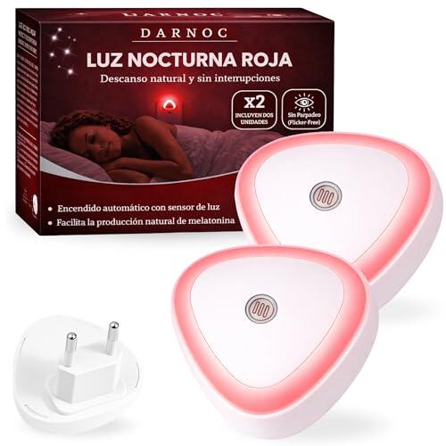 DARNOC Pack 2 Luz LED Nocturna Melatonina con Sensor Crepuscular - Lámpara Noche Enchufe Casa Infantil, Niño, Bebé - Luces de Hogar Inteligente Interior, Habitación - Luz Relajación para Luz Azul