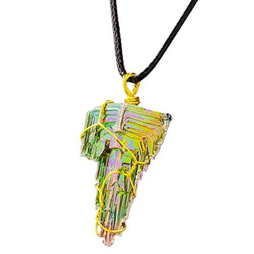 Collares De De Bismuto Curativo: Colgante De De Bismuto Natural De 4,5 X 1,5 Cm, Collar De Piedras Preciosas De Forma Irregular Para Energía Espiritual, Curación, Meditación, Equilibri