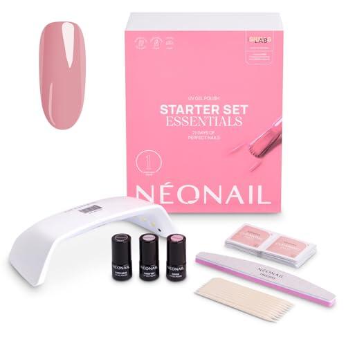 NÉONAIL Essentials Starter Set - Pintauñas Semipermanentes - Lampara Uñas Semipermanentes - Gel Uñas - Top Coat - Lampara de Uñas UV/LED 10W/36 - Manicura - Base Coat - Colores Uñas - Kit