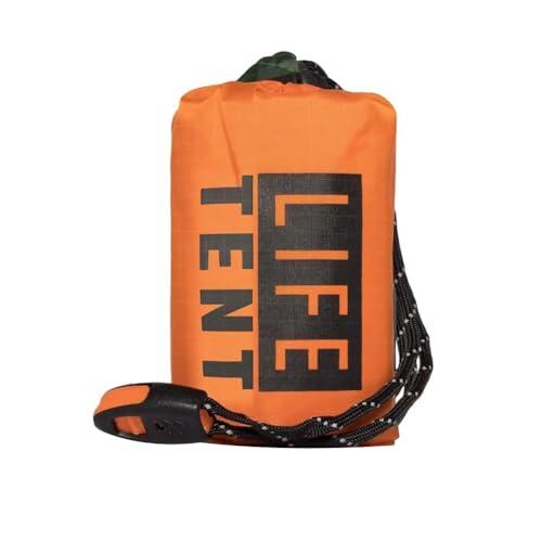 Kopinma Tienda de campaña exterior para 2 personas, aislada e impermeable, tienda de campaña de emergencia con manta de rescate, incluye silbato de supervivencia, material resistente al desgarro