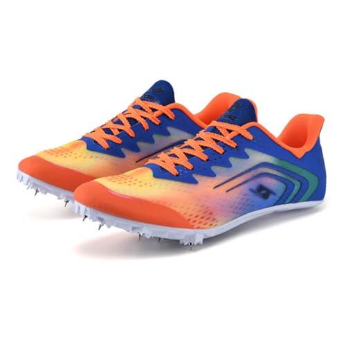 Generisch Concurso de atletismo para estudiantes masculinos y femeninos zapatillas de correr con tacos, naranja, 33.5 EU