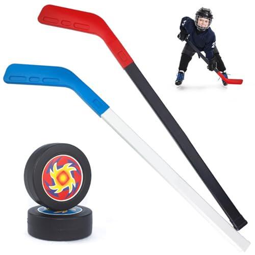 Hperu Juego de Hockey para niños El Juego de Hockey para niños de PP para Incluye 2 Palos y 2 Pelotas para Campos Interiores y Exteriores, Entrenamiento, Juegos, Palos