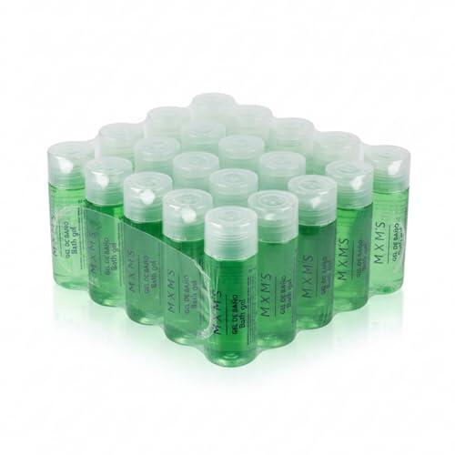 50 Botellitas Gel de Ducha 30 ml – Amenities baño monodosis para huéspedes, higiene corporal, formato viaje, pack hotel, apartamentos turísticos, kit bienvenida, reposición rápida