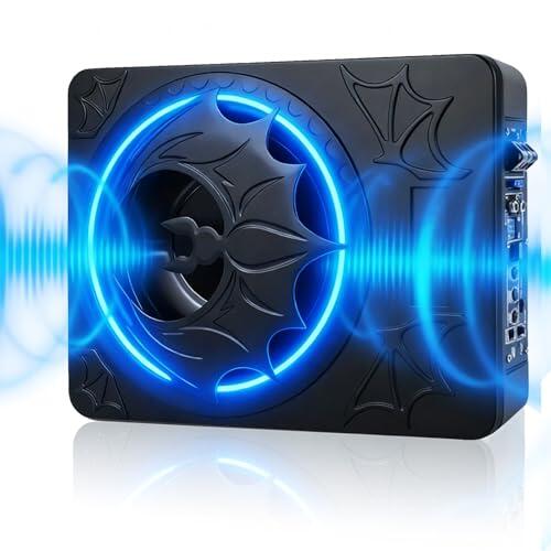 CAMECHO 1200W Subwoofer de Coche 10 Pulgadas, Inversor de Fase de 180°, de Graves Profundos 12dB, Filtro de Paso bajo de 50Hz-150Hz, Subwoofer de Audio para automóvil 10V-15V con Amplificador