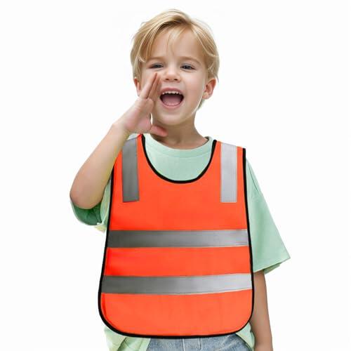 Generisch Chaleco reflectante para niños, para ciclismo, esquí, naranja, 3-9 años