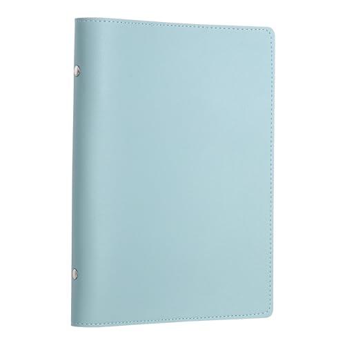 PATIKIL Carpeta de cuero A5, carpeta recargable de 8 anillas, protector de cuaderno de hojas sueltas, sin papel, para trabajo, reuniones, cuaderno, color azul