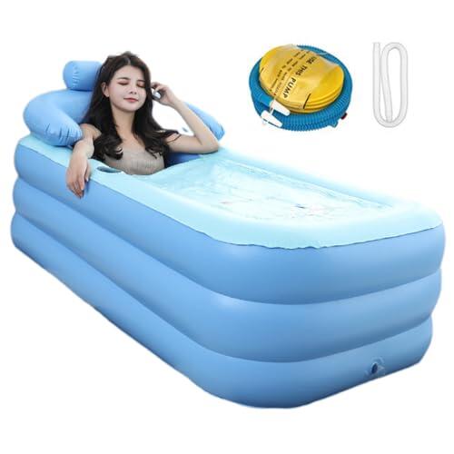 Bañera portátil para ducha, piscina inflable plegable, 63 x 33 x 25 pulgadas, bañera plegable para recuperación, relajación