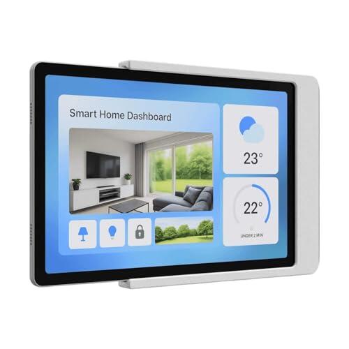Cleverstation Soporte Tablet Pared para Lenovo Tab (10,1 Pulgadas, TB311) - Soporte Extraíble Ultra Plano y A Medida para Smart Home Dashboard - Gestión de Cables - Blanco