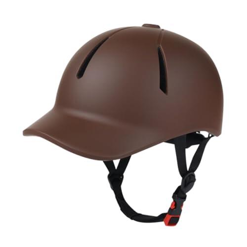 KESOTO Equestrian Casco para Montar Casco Ventilado con Cierre Ajustable Y Protección Solar Hecho de Material PC Adecuado para Deportes Al Aire, Coffee S