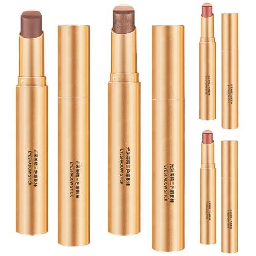 Barra De Sombra De Ojos, Sombra Ojos En Barra 3 Colores Degradado, Sombras O-jos Brillante Resistente Al Agua, Lápiz Sombras O-jos Larga Duración Para Mujeres Y Niñas