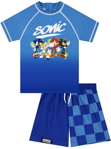 Sonic The Hedgehog Bañador Niño, Bañador Natacion Niño De Dos Piezas, Top y Shorts De Natación Niños 6-7 Años